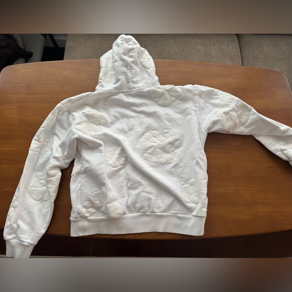AUTHENTIC Denim Tears white on white hoodie Medium - Picture 4 of 8
